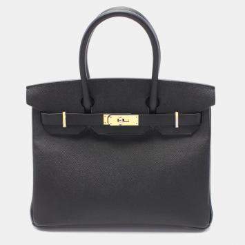 Hermes Black Epsom Leather Birkin 30 Handbag