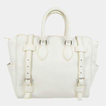 Hermes White Taurillon Clemence Pursangle 31 Handbag