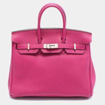 Hermes Rose Purple Togo Leather Birkin 25 Bag