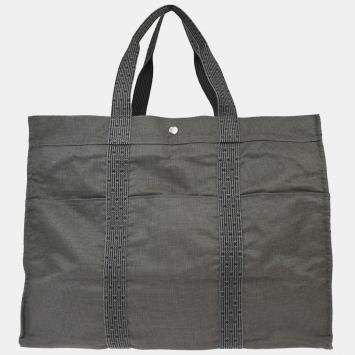 Pre Owned Hermes Gray Canvas Herline TGM Tote Bag