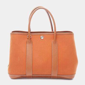 Pre Owned Hermes Orange Potiron Garden Party TPM Bag