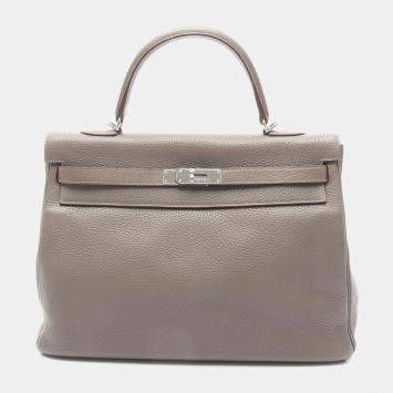 Hermes Gris Etain Taurillon Clemence Kelly 35 