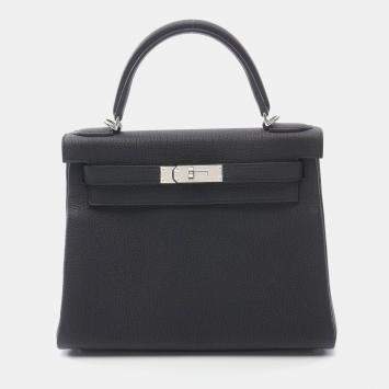 Hermes Black Togo Leather Kelly 28 
