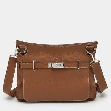 Hermes Gold Taurillon Clemence Leather Palladium Finish Jypsiere 34 Bag