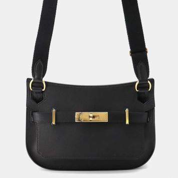 Hermes Jypsiere Mini Black Evercolor Leather Shoulder Bag