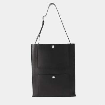 Pre Owned Hermes Cab'H Black Evergrain Leather Tote Bag