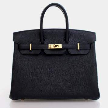 Hermes Birkin 25 Black Togo  Bag