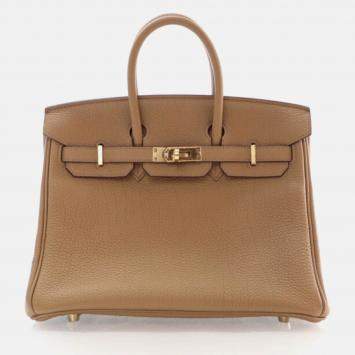 Hermes Birkin 25 Biscuit Togo Leather Bag