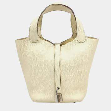 Hermes Beige Leather Rock Picotan 18 bag