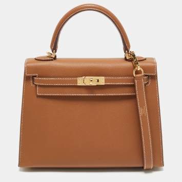 Hermes Gold Epsom Leather Gold Finish Kelly Sellier 25 Bag