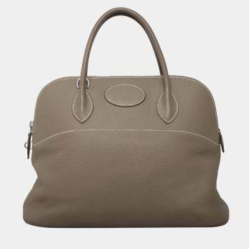 Hermes Bolide 35 Etoupe Clemence Leather  Bag