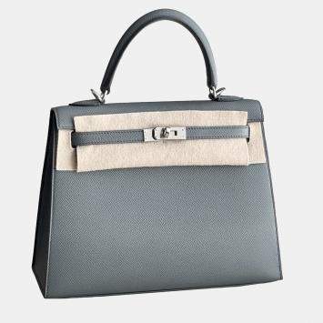 Hermes Kelly 25 Almond Green Palladium Hardware Epsom