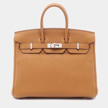 Pre Owned Hermes Birkin 25 Sesame Togo Leather Handbag
