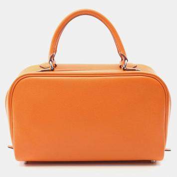 Pre Owned Hermes Sac En Vie Orange Epsom Leather Shoulder Bag