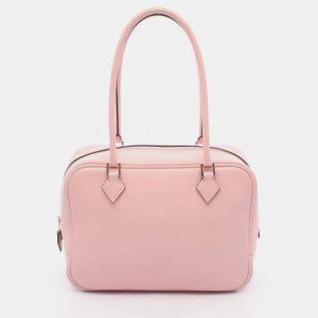 Hermes  Plum 20 Rose Sakura T Swift Leather Handbag  