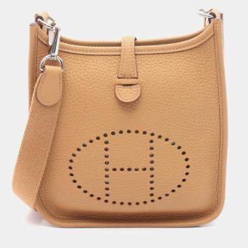 Pre Owned Hermes Evelyne TPM 16 Chai Taurillon Clemence Leather Shoulder Bag