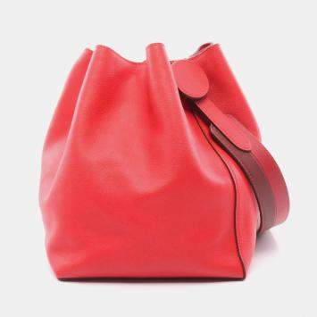 Hermes Licol 17  Rouge Tomate D  Evercolor Leather Shoulder Bag