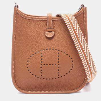 Hermes Evelyne TPM Gold  K  Taurillon Clemence Crossbody Bag 