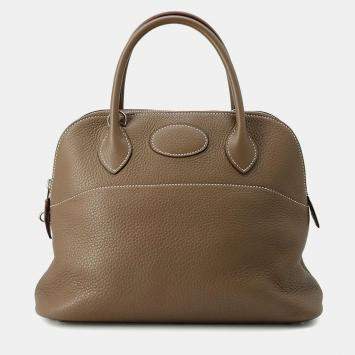 Hermes Bolide 31 Etoupe Taurillon Clemence Leather Top Handle Bag