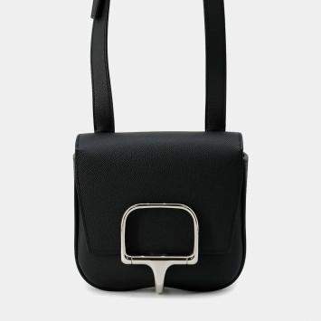 Hermes Della Cavalleria Mini Black Epsom Leather Shoulder Bag