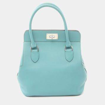 Hermes Toolbox 20 Blue Atoll Swift Leather Handbag