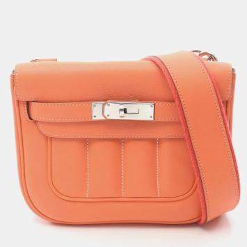 Hermes Berlin Mini Crevette Orange Leather Shoulder Bag