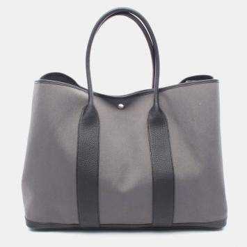 Hermes Garden Party GM Grey Toile Military Negonda Tote Bag