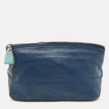 Hermes Bleu Navy Swift Leather Tohubohu Pouch MM Bag