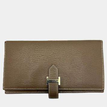 Hermes Bearn Taupe Epsom Leather Wallet