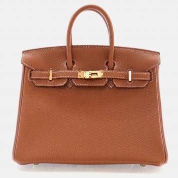 Hermes Birkin 25 Gold Togo Bag 