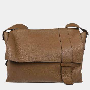 Hermes Taupe Gray Taurillon Clemence Alfred 35 Messenger Bag