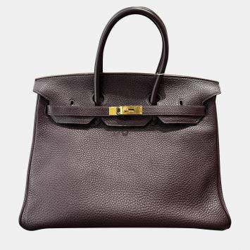 Hermes Birkin 35 Grape Purple 59 Fjord Leather Gold Hardware