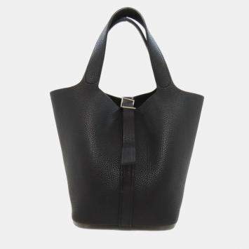 Pre Owned Hermes Picotin 18 Black Taurillon Clemence Handbag