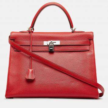 Hermes Kelly 35 Togo Leather Top Handle Bag
