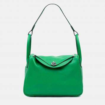 Hermes Lindy 30 Bambou Clemence Leather Shoulder Bag