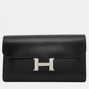 Hermes Constance Wallet Black Box Calf Leather