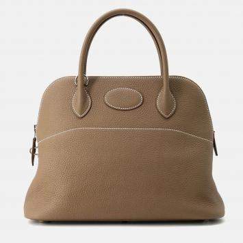 Pre Owned Hermes Bolide 31 Etoupe Taurillon Clemence Satchel Bag