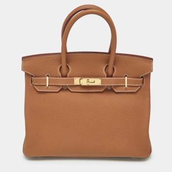 Hermes Gold Togo Leather Gold Finish Birkin 30 Bag
