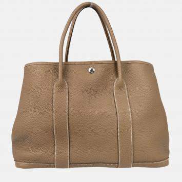 Hermes Etoupe Gray Negonda Garden Party 36 PM Tote Handbag