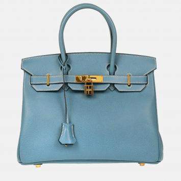 Hermes Blue Jean Epsom Birkin 30 Handbag