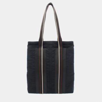 مملوكة مسبقًا Hermes Troca Vertical GM Black Canvas Leather Shoulder Bag 