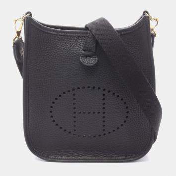 Pre Owned Hermes Evelyne Amazon TPM Black  Clemence Leather  Shoulder Bag