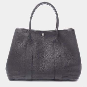 مملوكة مسبقًا Hermes Garden Party PM Hand Tote Bag Negonda Leather Black Shw Q
