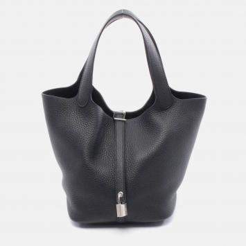 Pre Owned Hermes Noir Picotin Lock 22 Bag