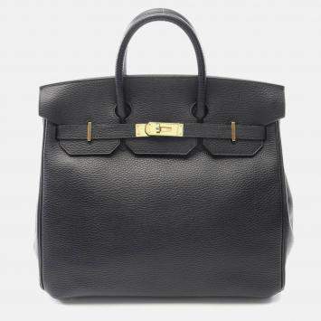 Hermes Haut A Courroies 32 Handbag Ardennes Leather Black D Ghw