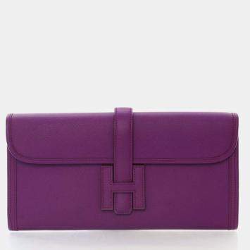 Pre Owned Hermes Anemone Epsom Jige Elan 29 Handbag