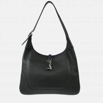Pre Owned Hermes Black Taurillon Clemence Trim 31 Shoulder Bag