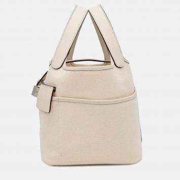 Pre Owned Hermes Picotin Lock PM Cargo Nata Towar Goeran Swift Leather Bag 