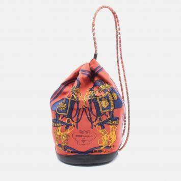 Pre Owned Hermes Sowacool 22 Brides De Gala Multicolor Leather Silk Shoulder Bag
