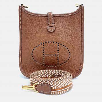 Pre Owned Hermes  Evelyn 16 Brown Leather Bag 